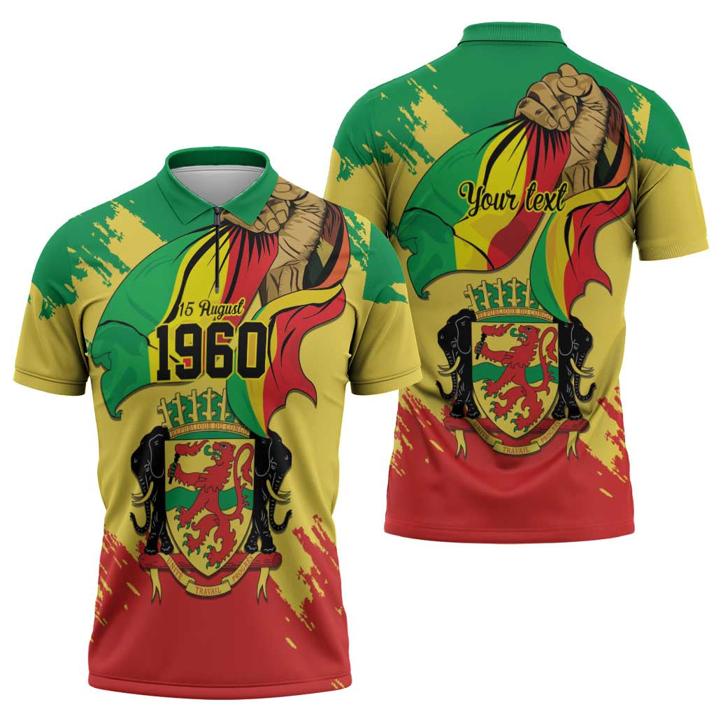 Republic of The Congo Independence Day Personalized Zipper Polo Shirt Congo-Brazzaville Since 1960