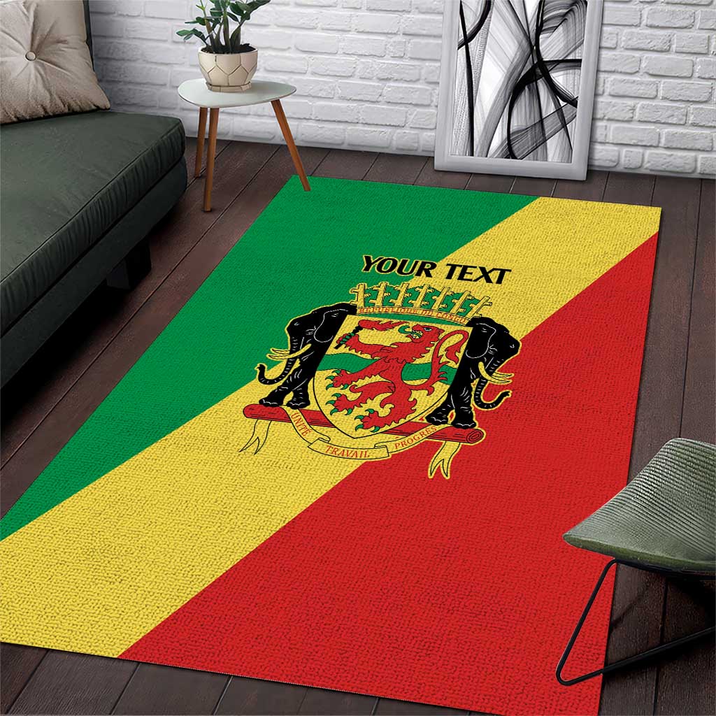 Republic of The Congo Personalized Area Rug Simple Flag Style - Wonder Print Shop