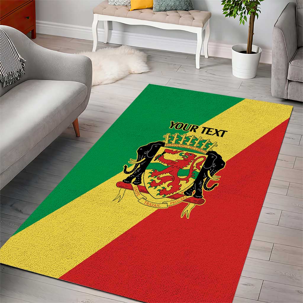 Republic of The Congo Personalized Area Rug Simple Flag Style - Wonder Print Shop
