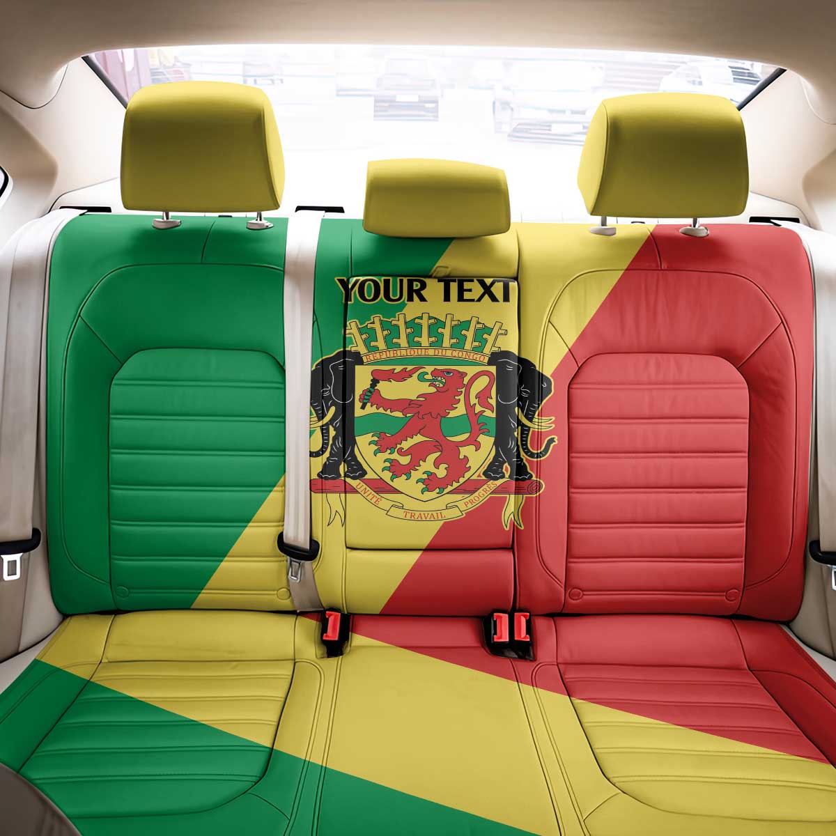 Republic of The Congo Personalized Back Car Seat Cover Simple Flag Style - Wonder Print Shop
