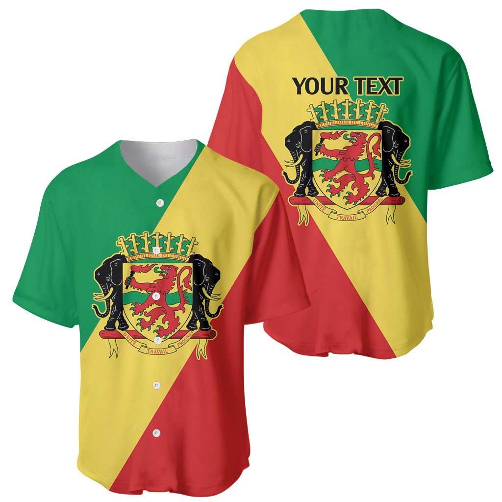Republic of The Congo Personalized Baseball Jersey Simple Flag Style - Wonder Print Shop