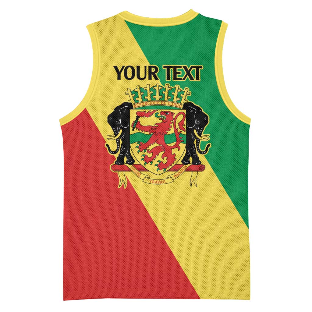 Republic of The Congo Personalized Basketball Jersey Simple Flag Style