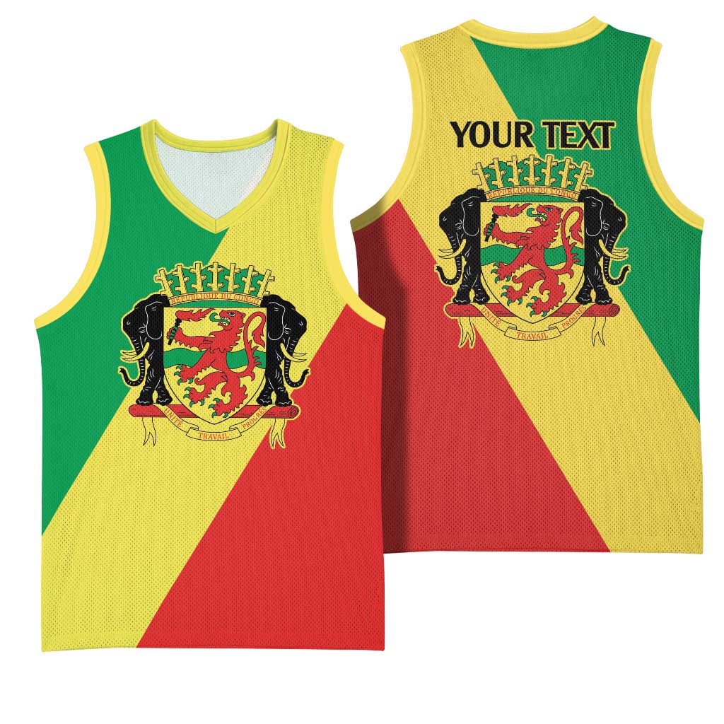 Republic of The Congo Personalized Basketball Jersey Simple Flag Style
