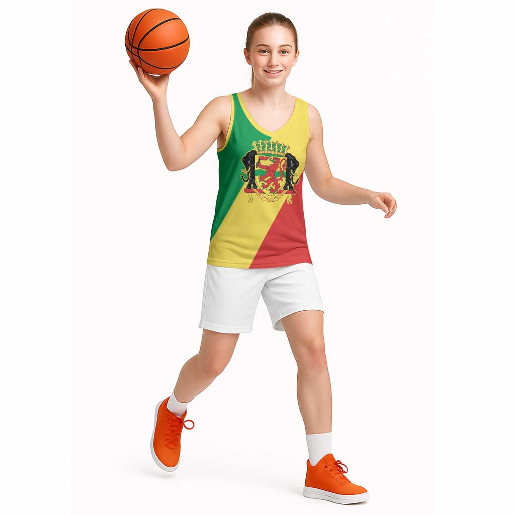 Republic of The Congo Personalized Basketball Jersey Simple Flag Style
