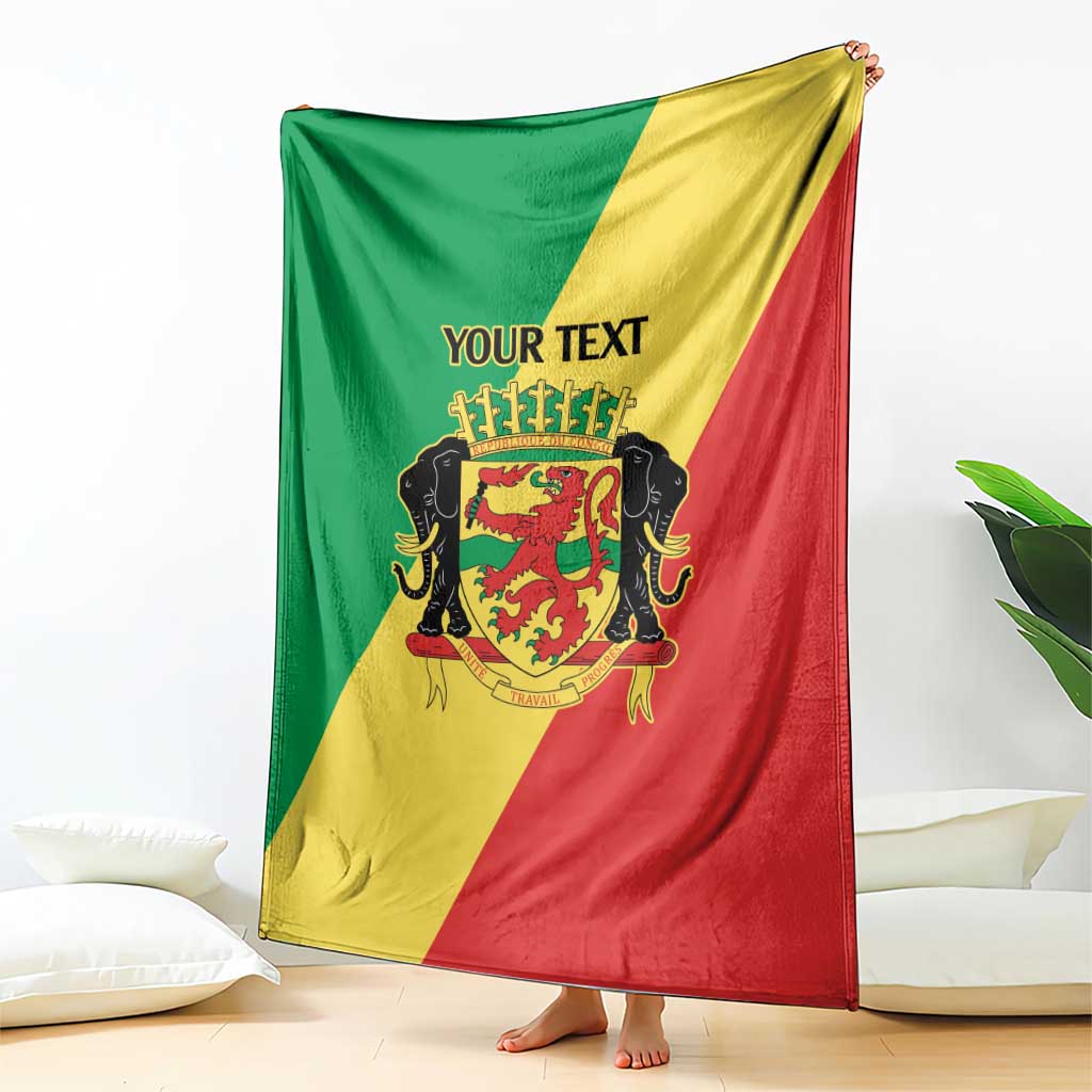 Republic of The Congo Personalized Blanket Simple Flag Style - Wonder Print Shop