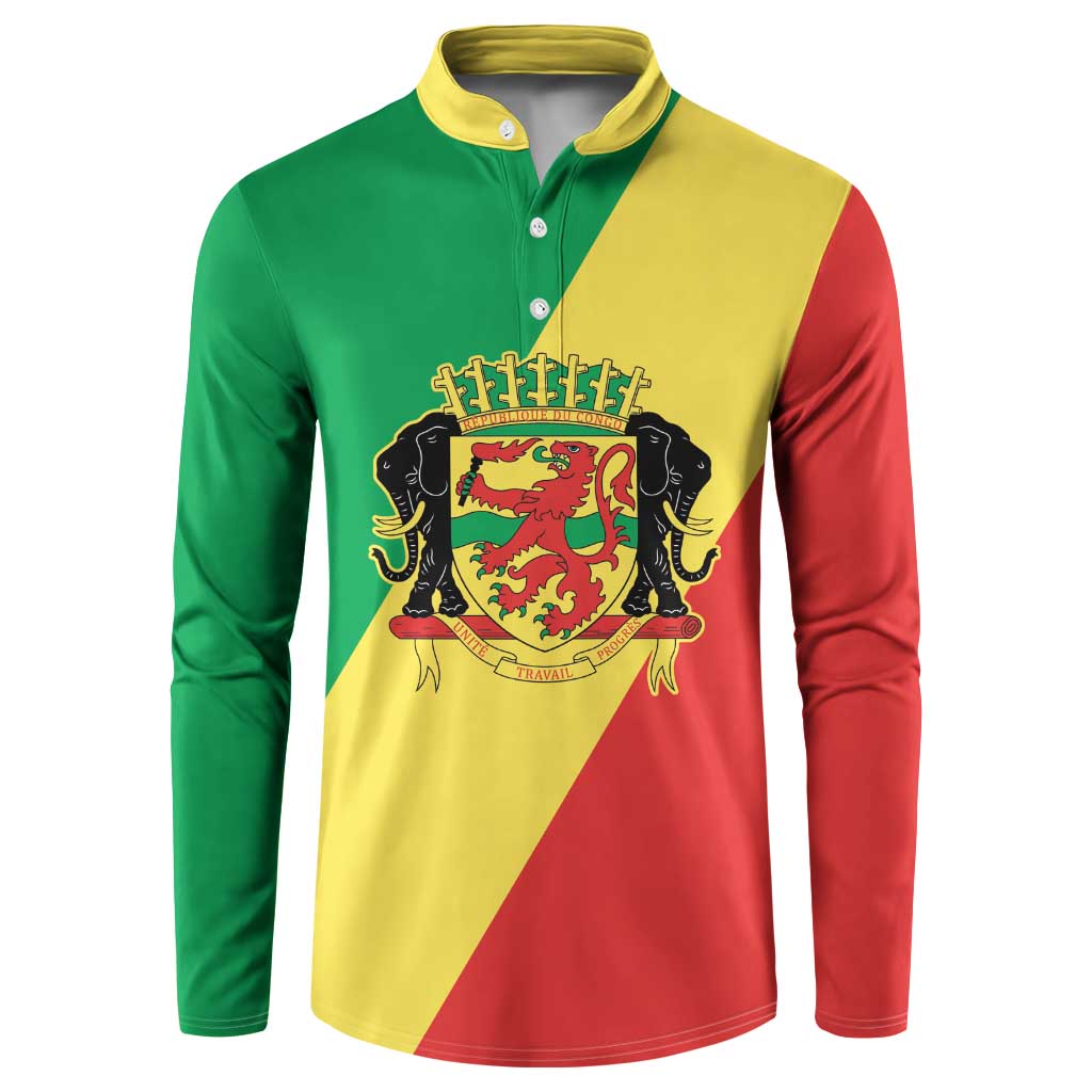 Republic of The Congo Personalized Button Sweatshirt Simple Flag Style - Wonder Print Shop