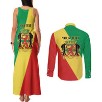 Republic of The Congo Personalized Couples Matching Tank Maxi Dress and Long Sleeve Button Shirt Simple Flag Style - Wonder Print Shop