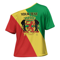 Republic of The Congo Personalized Cross Shoulder Shirt Simple Flag Style