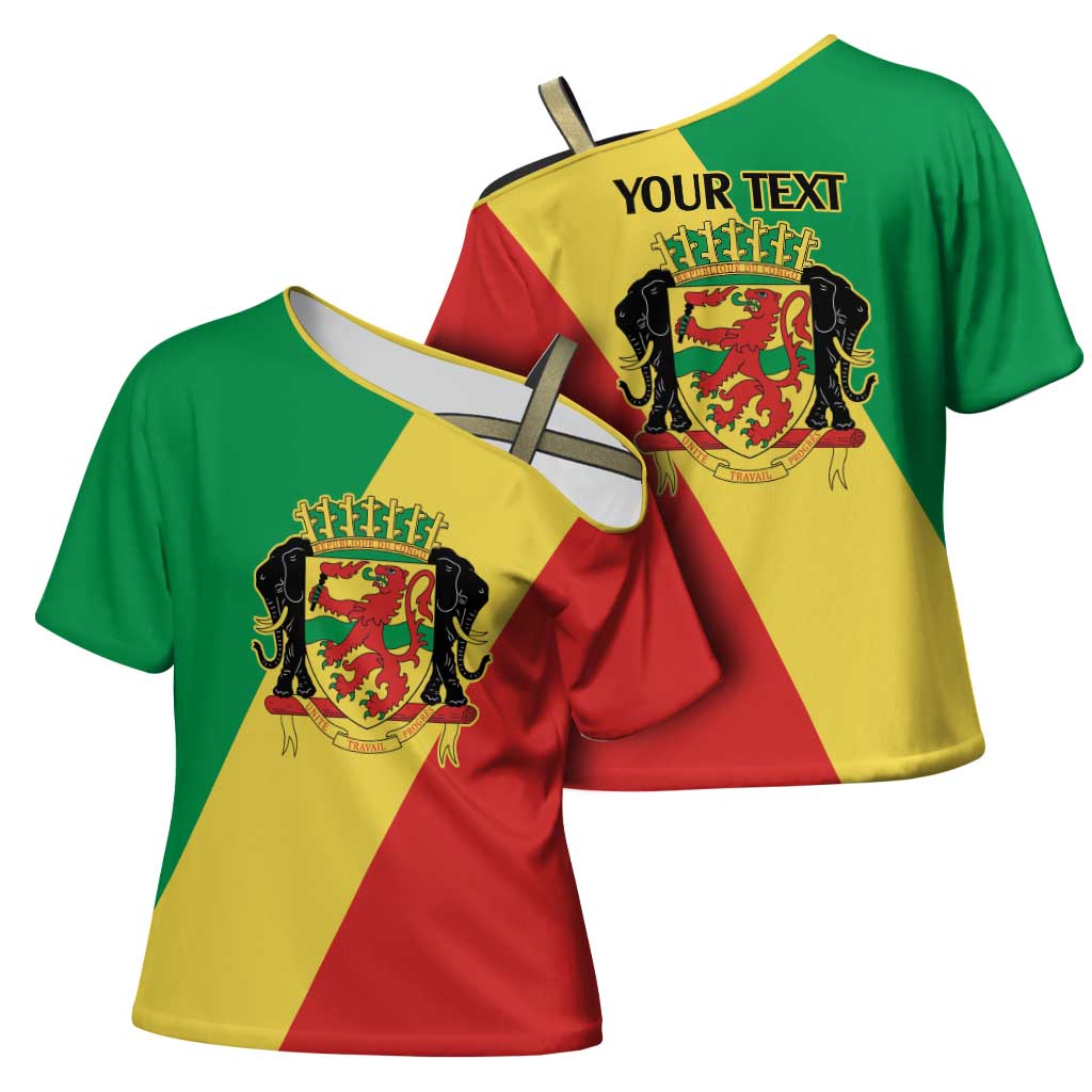 Republic of The Congo Personalized Cross Shoulder Shirt Simple Flag Style