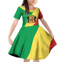 Republic of The Congo Personalized Family Matching Off Shoulder Short Dress and Hawaiian Shirt Simple Flag Style - Wonder Print Shop