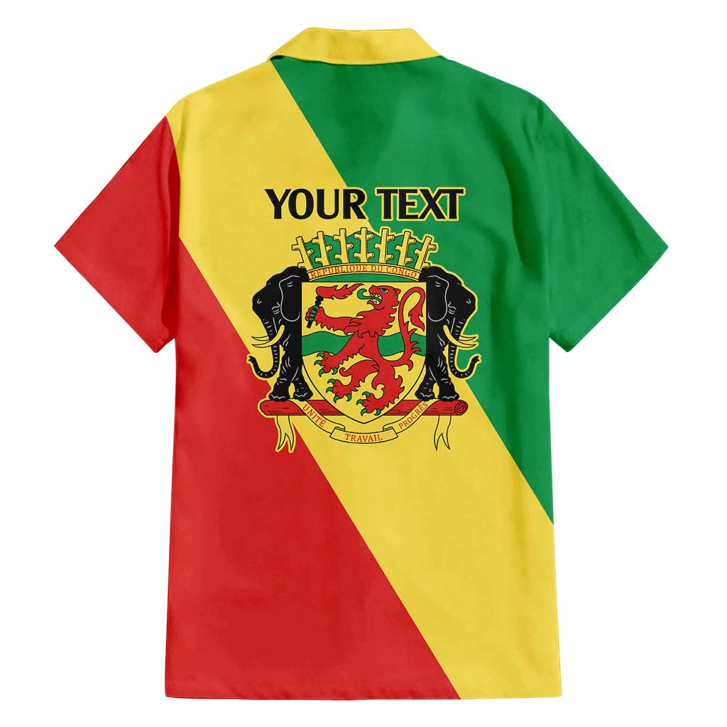 Republic of The Congo Personalized Family Matching Off Shoulder Short Dress and Hawaiian Shirt Simple Flag Style - Wonder Print Shop