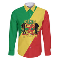 Republic of The Congo Personalized Family Matching Off Shoulder Short Dress and Hawaiian Shirt Simple Flag Style - Wonder Print Shop