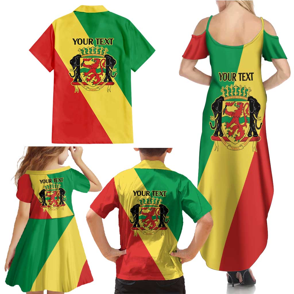 Republic of The Congo Personalized Family Matching Summer Maxi Dress and Hawaiian Shirt Simple Flag Style - Wonder Print Shop