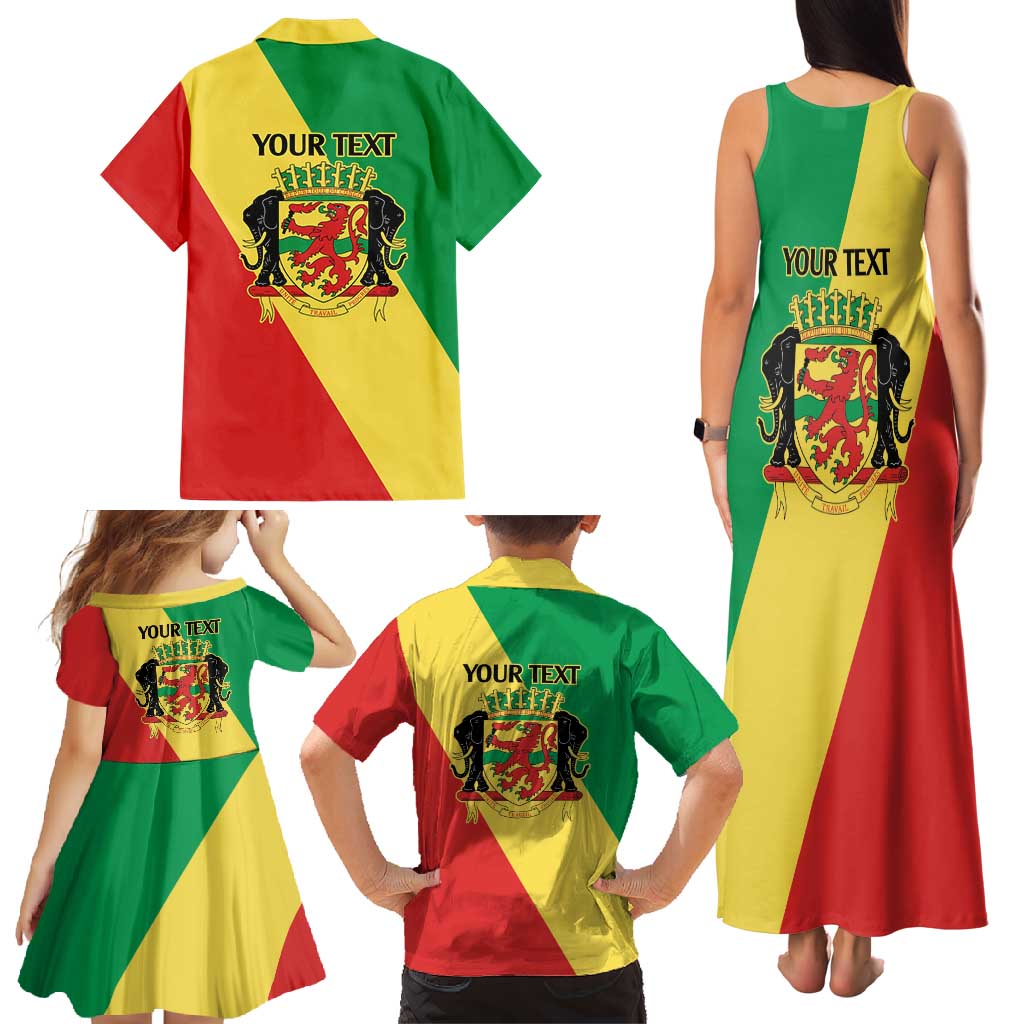 Republic of The Congo Personalized Family Matching Tank Maxi Dress and Hawaiian Shirt Simple Flag Style - Wonder Print Shop