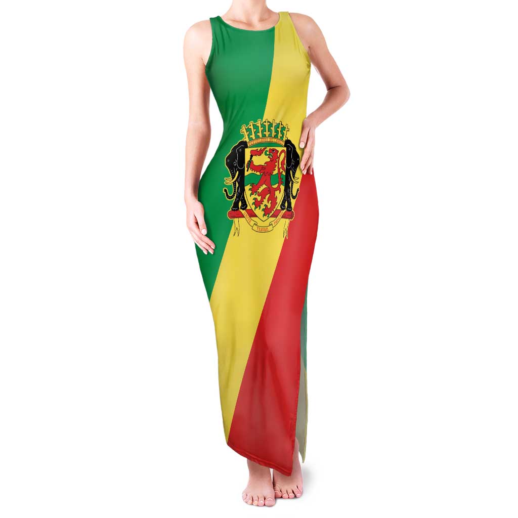 Republic of The Congo Personalized Family Matching Tank Maxi Dress and Hawaiian Shirt Simple Flag Style - Wonder Print Shop