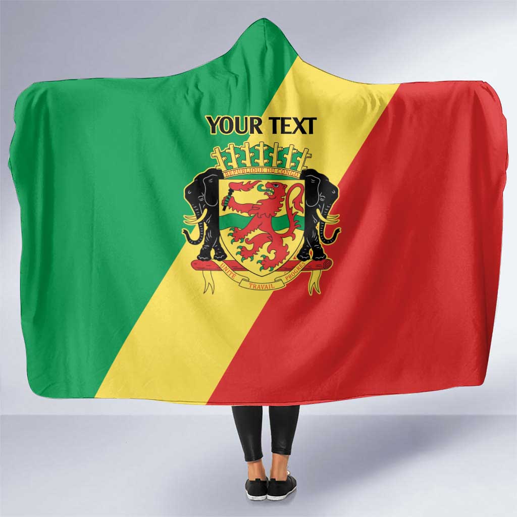 Republic of The Congo Personalized Hooded Blanket Simple Flag Style - Wonder Print Shop