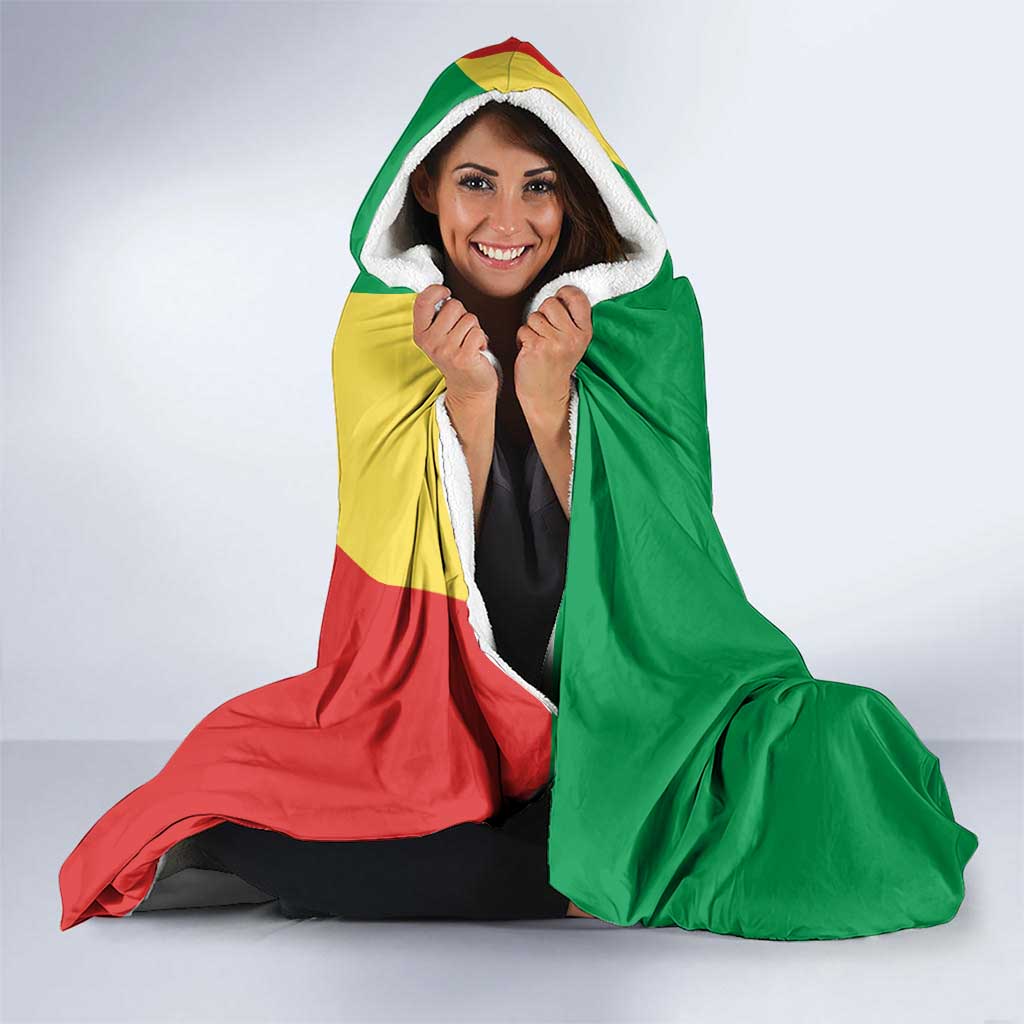 Republic of The Congo Personalized Hooded Blanket Simple Flag Style - Wonder Print Shop