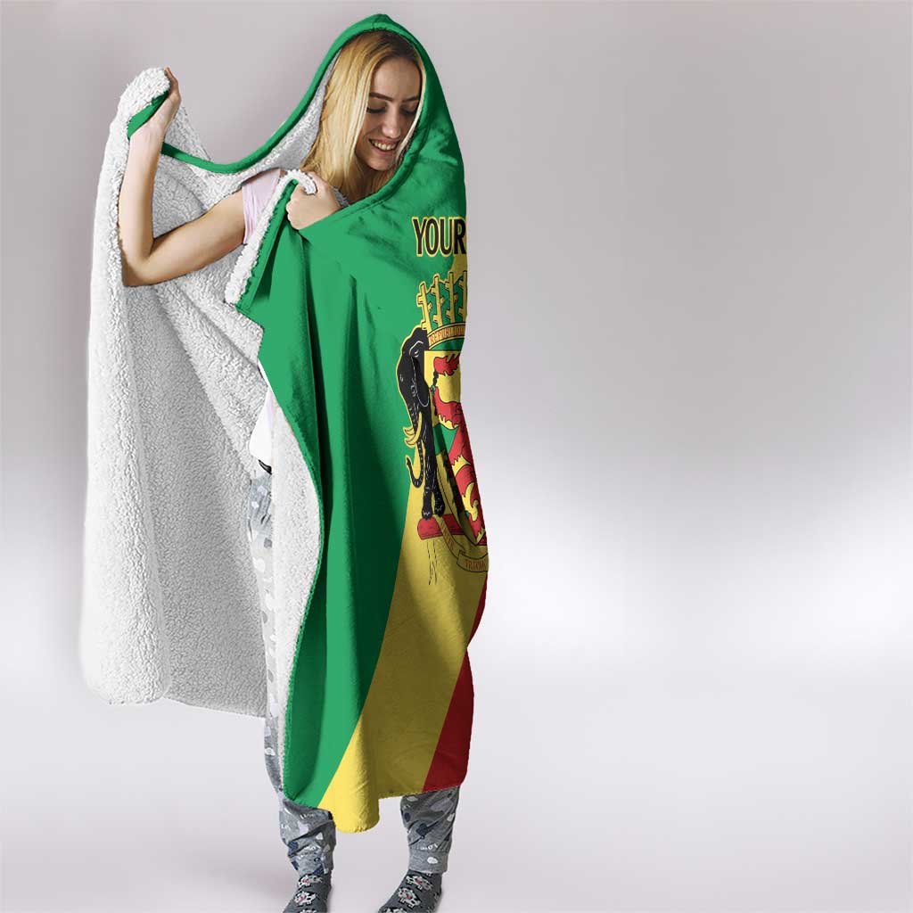 Republic of The Congo Personalized Hooded Blanket Simple Flag Style - Wonder Print Shop