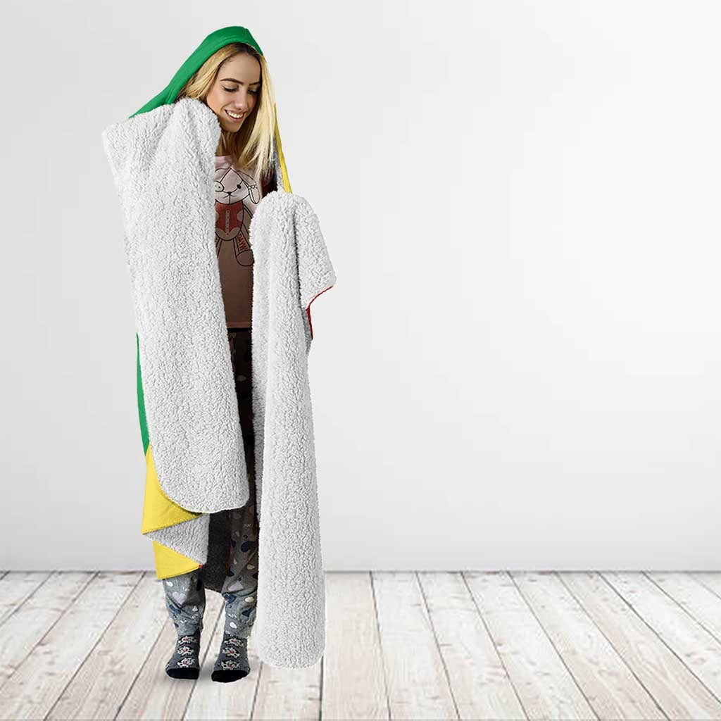 Republic of The Congo Personalized Hooded Blanket Simple Flag Style - Wonder Print Shop