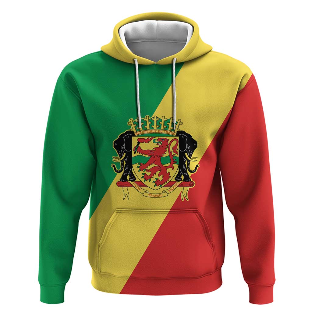 Republic of The Congo Personalized Hoodie Simple Flag Style - Wonder Print Shop