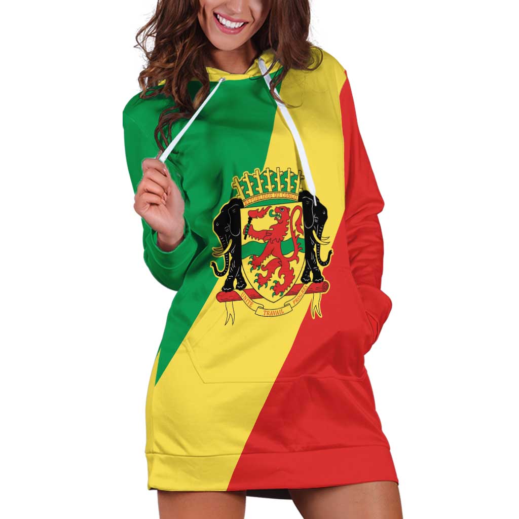 Republic of The Congo Personalized Hoodie Dress Simple Flag Style - Wonder Print Shop