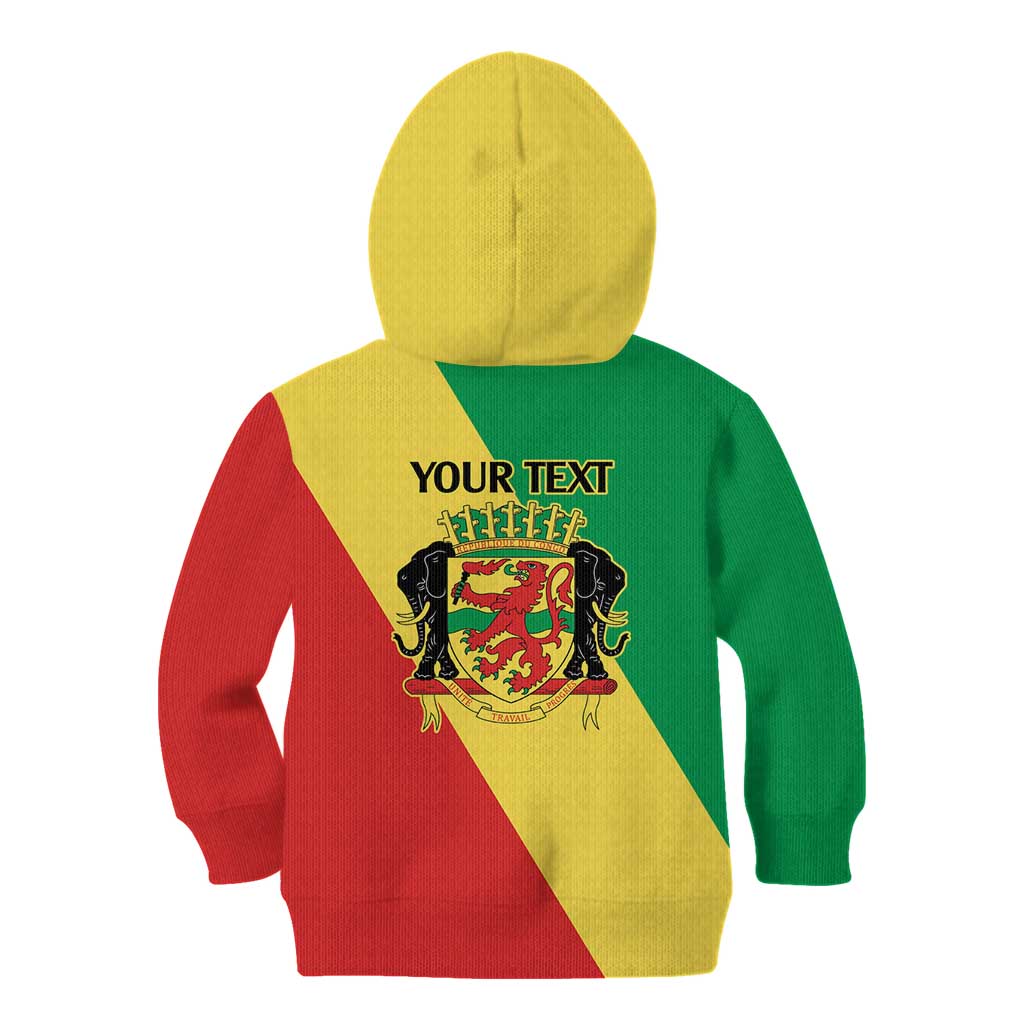 Republic of The Congo Personalized Kid Hoodie Simple Flag Style - Wonder Print Shop