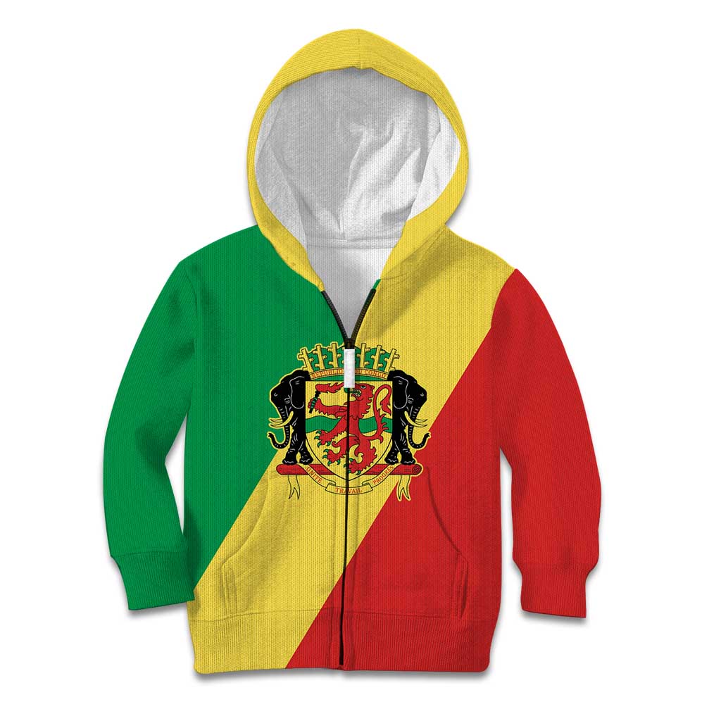 Republic of The Congo Personalized Kid Hoodie Simple Flag Style - Wonder Print Shop