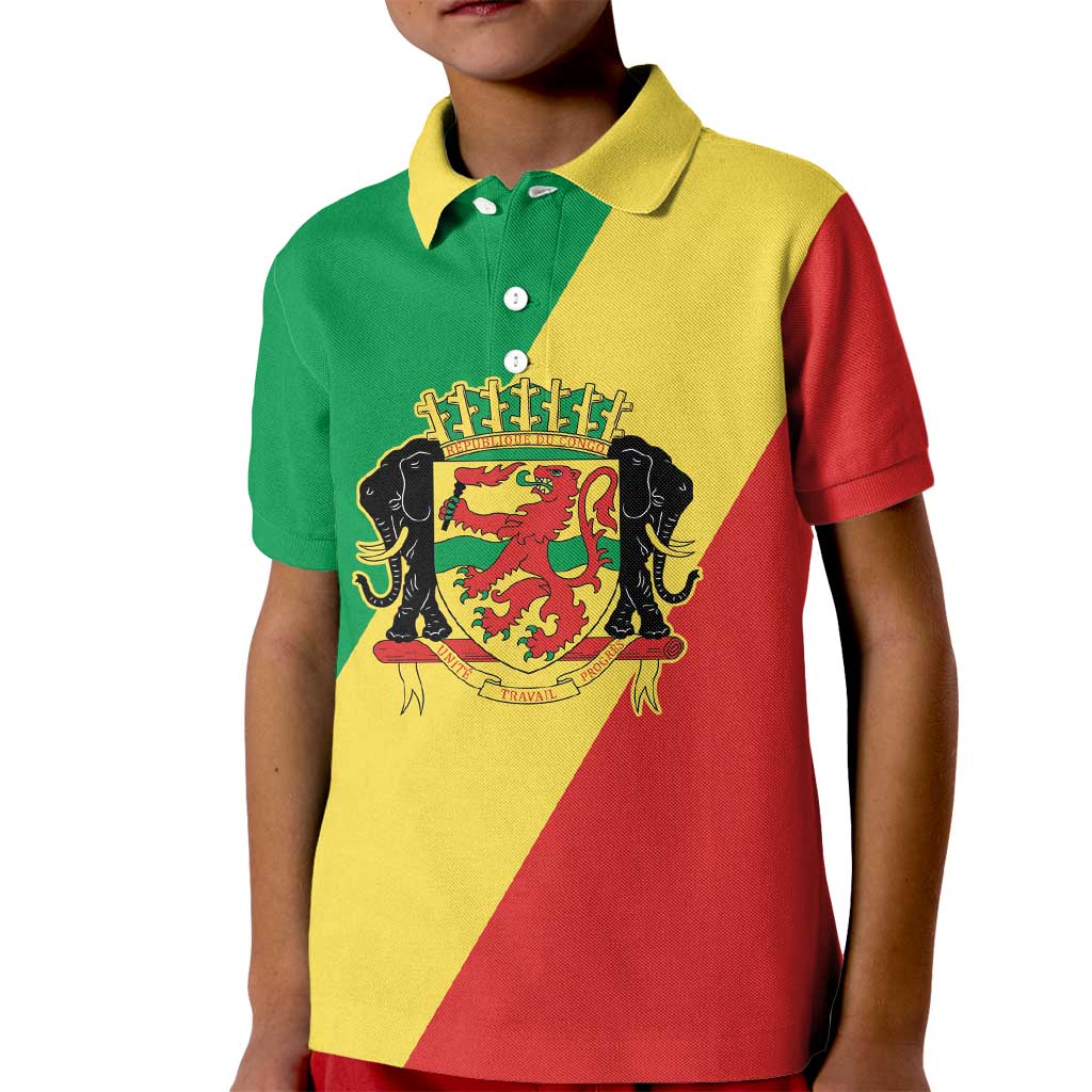 Republic of The Congo Personalized Kid Polo Shirt Simple Flag Style - Wonder Print Shop