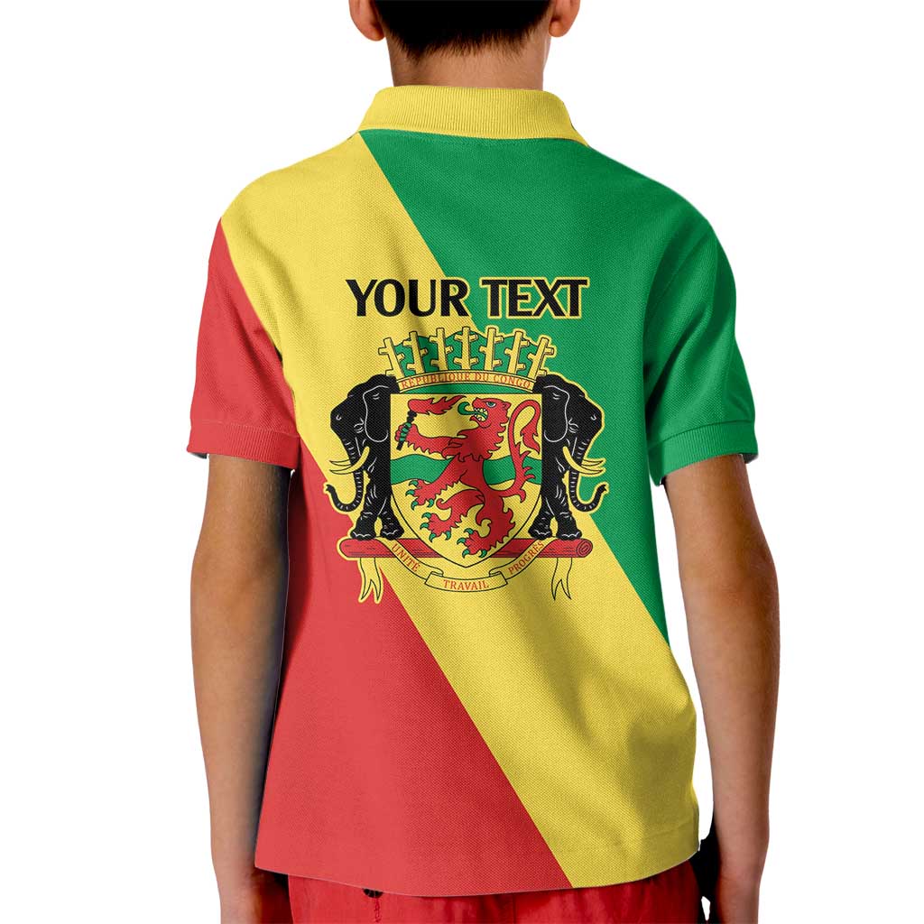 Republic of The Congo Personalized Kid Polo Shirt Simple Flag Style - Wonder Print Shop