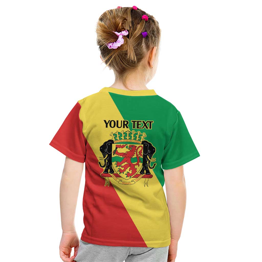 Republic of The Congo Personalized Kid T Shirt Simple Flag Style - Wonder Print Shop