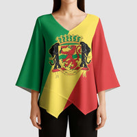 Republic of The Congo Personalized Kimono Sleeve Blouse Simple Flag Style