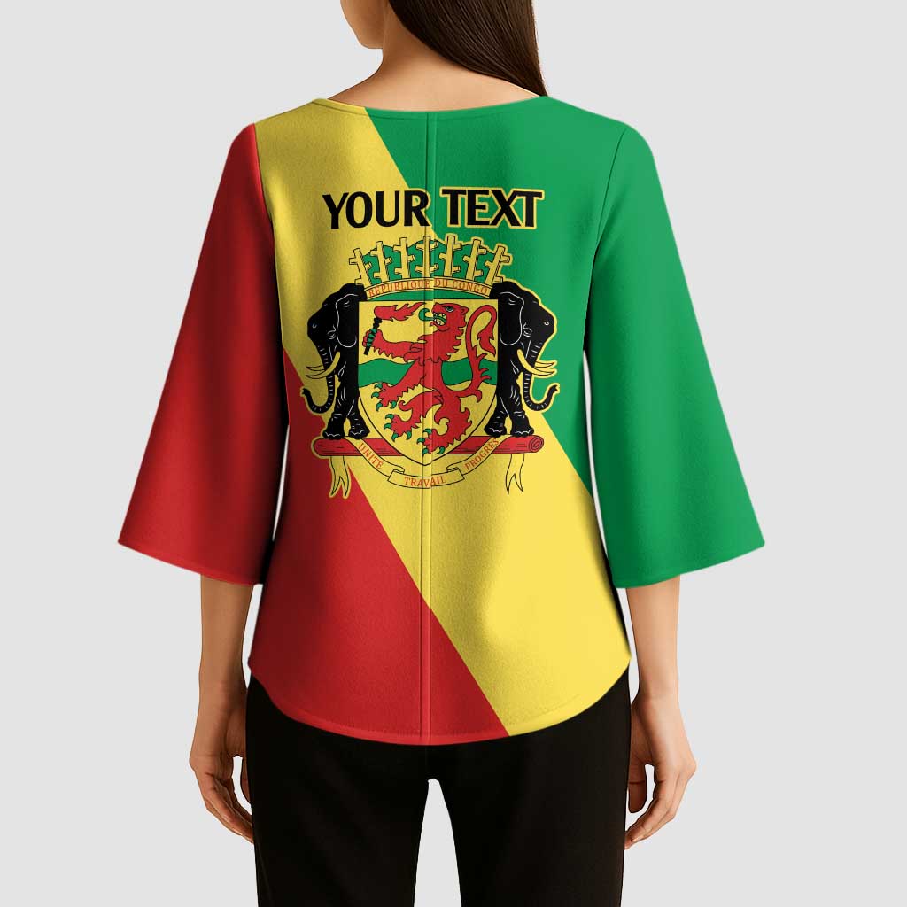 Republic of The Congo Personalized Kimono Sleeve Blouse Simple Flag Style