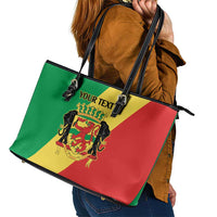 Republic of The Congo Personalized Leather Tote Bag Simple Flag Style - Wonder Print Shop