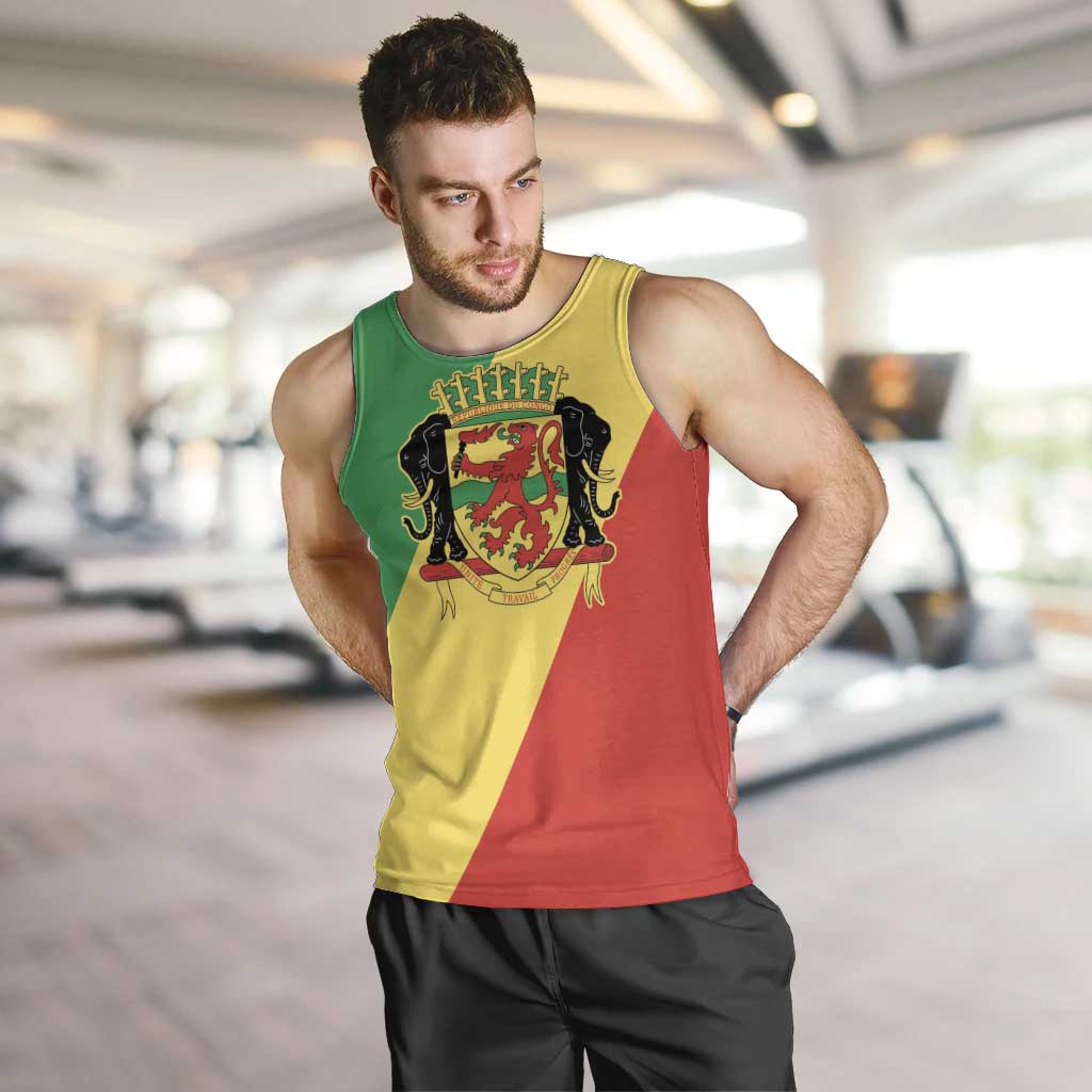 Republic of The Congo Personalized Men Tank Top Simple Flag Style - Wonder Print Shop