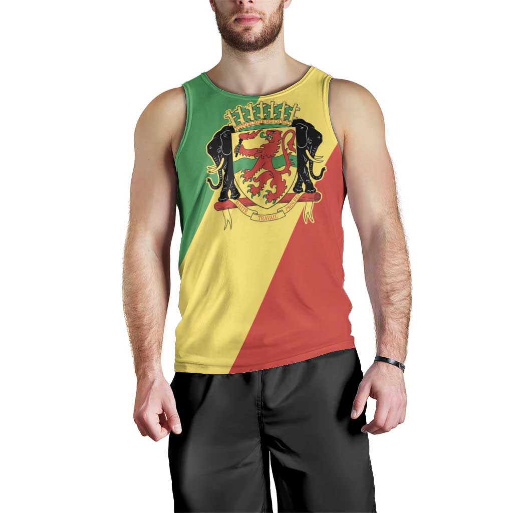 Republic of The Congo Personalized Men Tank Top Simple Flag Style - Wonder Print Shop