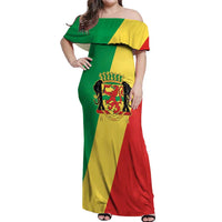 Republic of The Congo Personalized Off Shoulder Maxi Dress Simple Flag Style - Wonder Print Shop