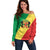 Republic of The Congo Personalized Off Shoulder Sweater Simple Flag Style - Wonder Print Shop