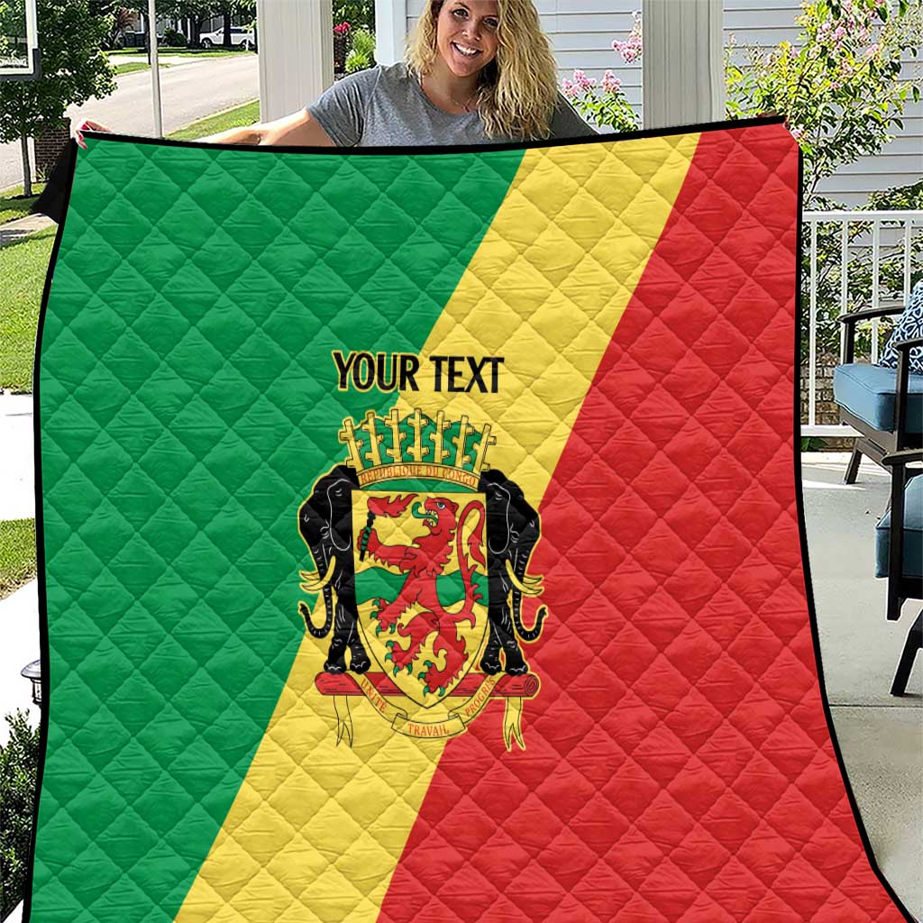 Republic of The Congo Personalized Quilt Simple Flag Style - Wonder Print Shop