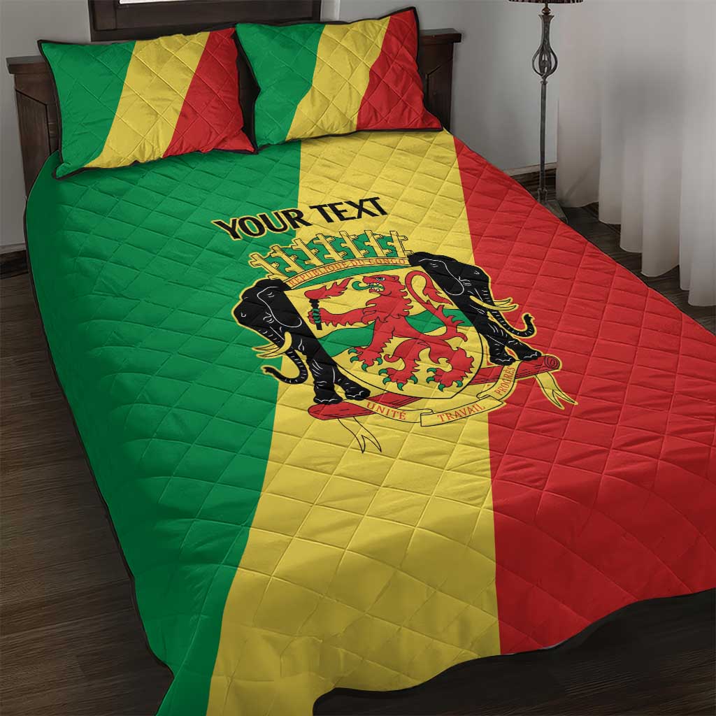 Republic of The Congo Personalized Quilt Bed Set Simple Flag Style - Wonder Print Shop