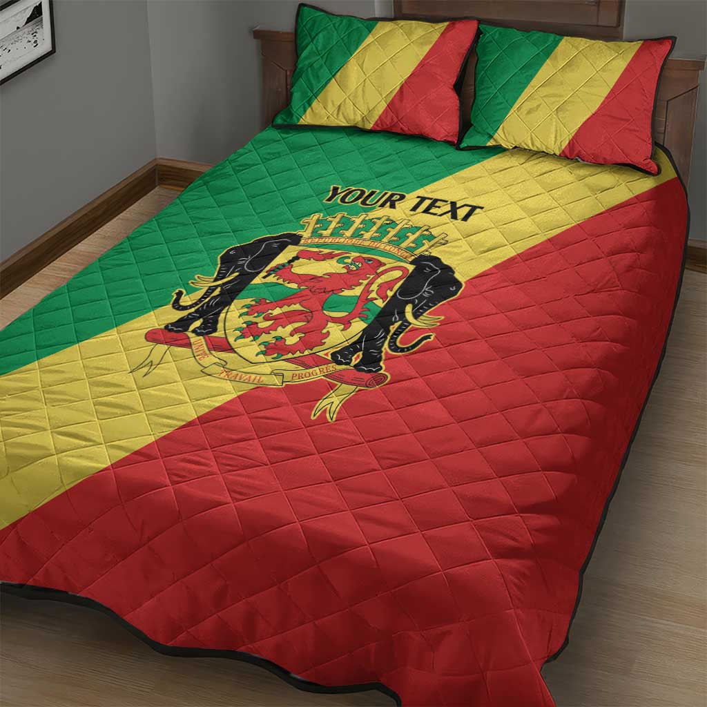 Republic of The Congo Personalized Quilt Bed Set Simple Flag Style - Wonder Print Shop