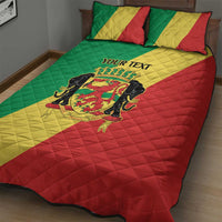 Republic of The Congo Personalized Quilt Bed Set Simple Flag Style - Wonder Print Shop