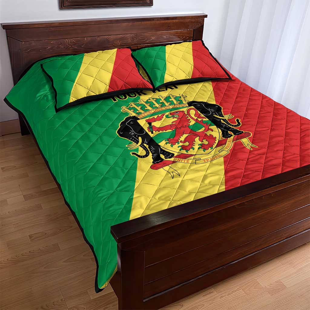 Republic of The Congo Personalized Quilt Bed Set Simple Flag Style - Wonder Print Shop