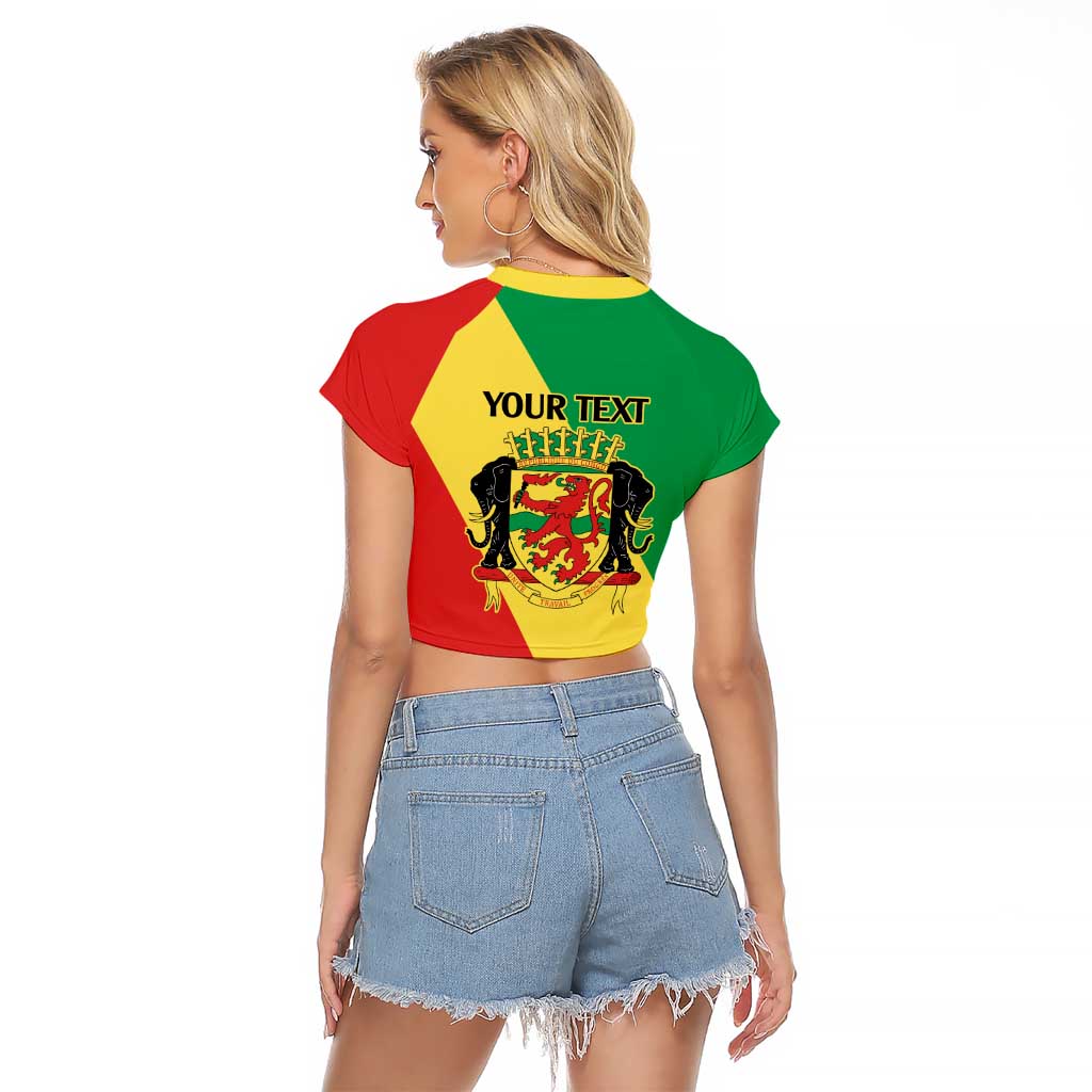 Republic of The Congo Personalized Raglan Cropped T Shirt Simple Flag Style - Wonder Print Shop