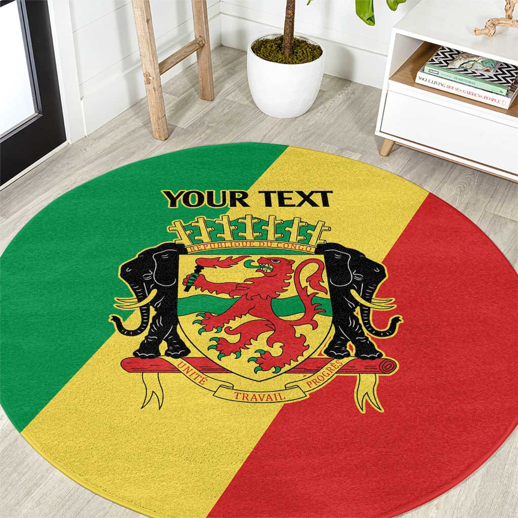 Republic of The Congo Personalized Round Carpet Simple Flag Style - Wonder Print Shop