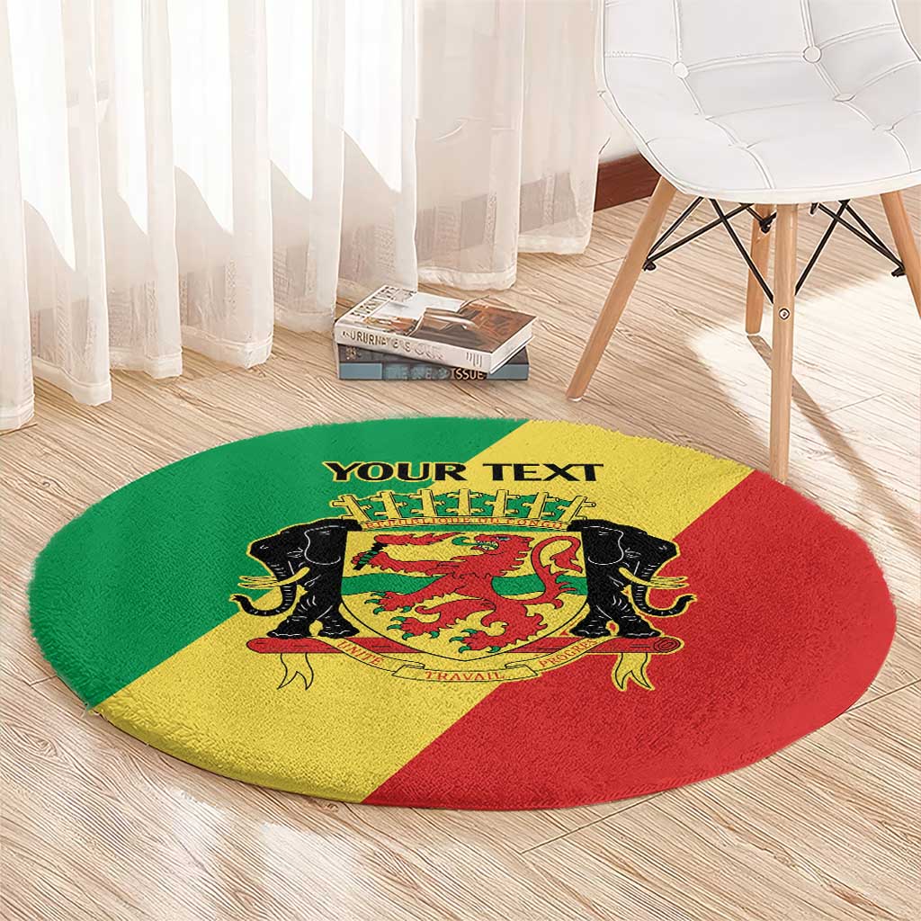 Republic of The Congo Personalized Round Carpet Simple Flag Style - Wonder Print Shop
