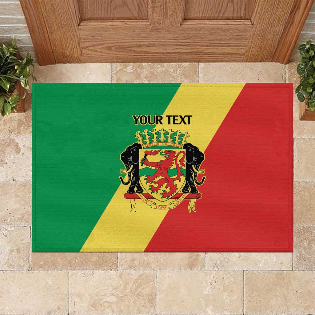 Republic of The Congo Personalized Rubber Doormat Simple Flag Style - Wonder Print Shop