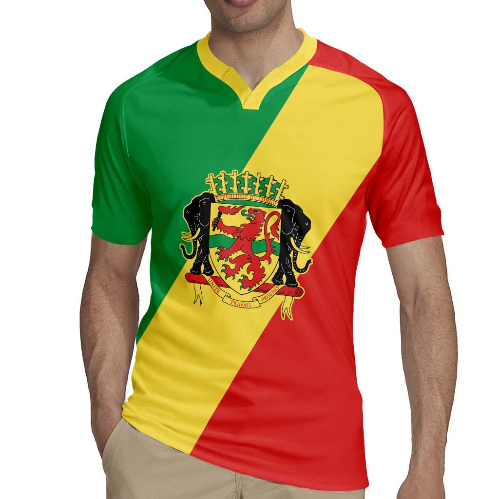 Republic of The Congo Personalized Rugby Jersey Simple Flag Style - Wonder Print Shop