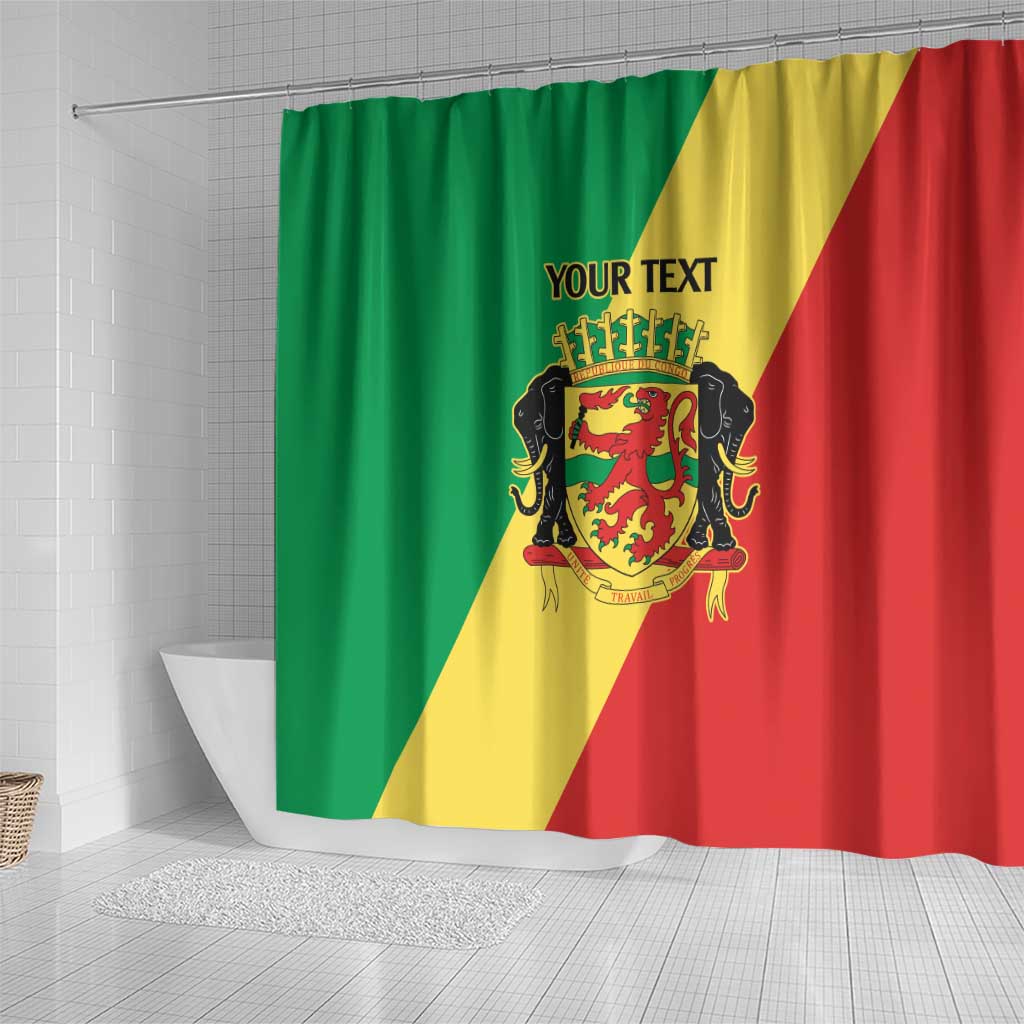 Republic of The Congo Personalized Shower Curtain Simple Flag Style - Wonder Print Shop