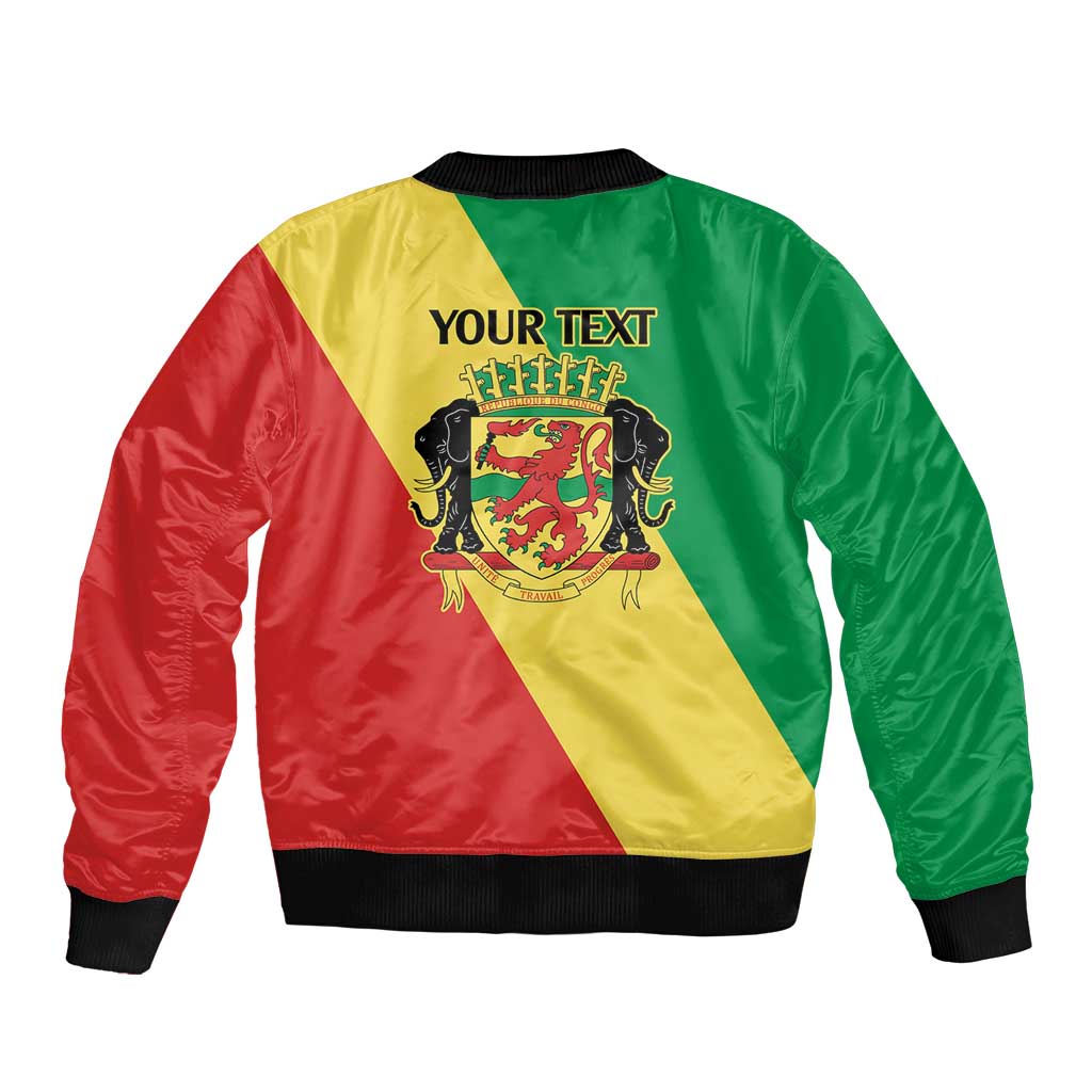 Republic of The Congo Personalized Sleeve Zip Bomber Jacket Simple Flag Style - Wonder Print Shop