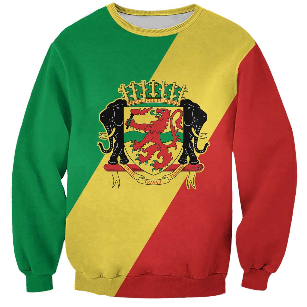 Republic of The Congo Personalized Sweatshirt Simple Flag Style - Wonder Print Shop
